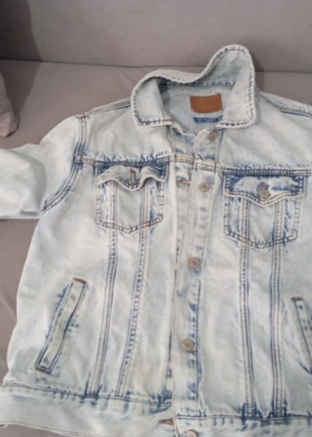 Gri Düğmeli Kadın Denim Ceket - Görsel 2