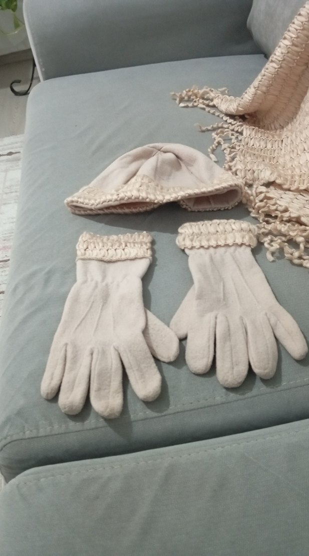 Kız Çocukları İçin eldiven bere atkıtakımı - Görsel 2