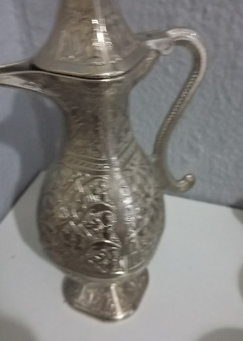 Gümüş Renkli İşlemeli Kahve Seti - Görsel 4