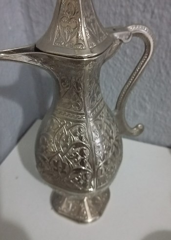 Gümüş Renkli İşlemeli Kahve Seti - Görsel 5