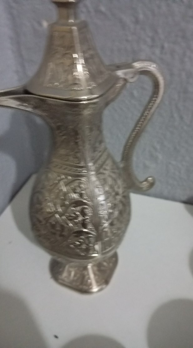 Gümüş Renkli İşlemeli Kahve Seti - Görsel 4