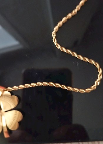 Uzun Zincirli çelik Renkli Yonca Kolye - Görsel 3