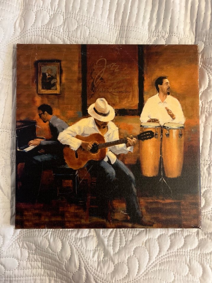 Kamel Renkli Müzisyenler Temalı Koyu Tonlu Tablo - Görsel 2