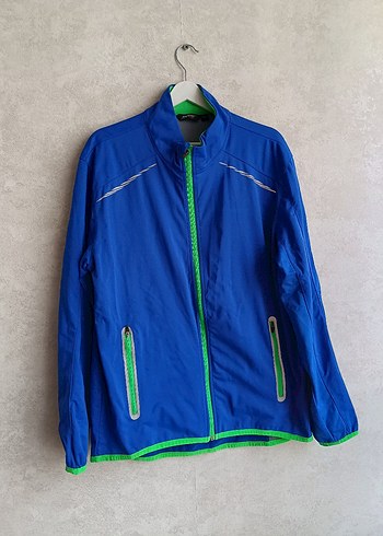 Mavi Fermuarlı Yüksek Yakalı erkek Ceket - Görsel 4