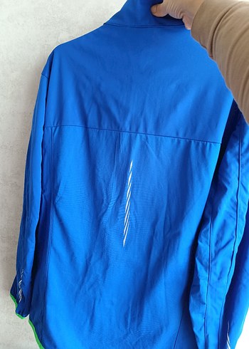 Mavi Fermuarlı Yüksek Yakalı erkek Ceket - Görsel 3