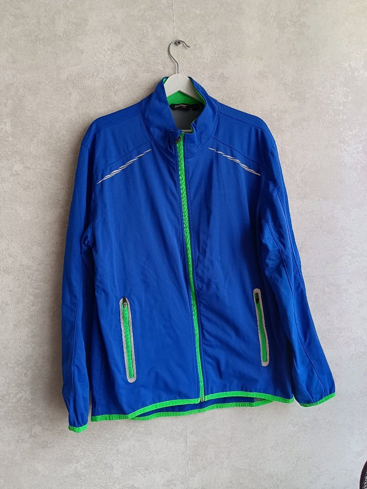 Mavi Fermuarlı Yüksek Yakalı erkek Ceket - Görsel 4