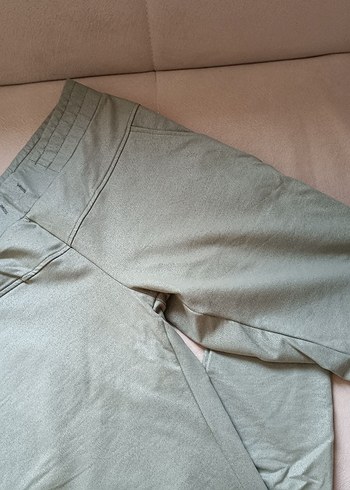 Kadın Haki Midi Boy Fermuarlı Ceket pantolon takım - Görsel 3