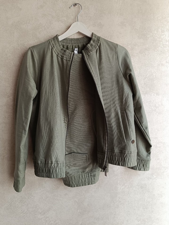 Kadın Haki Midi Boy Fermuarlı Ceket pantolon takım - Görsel 4