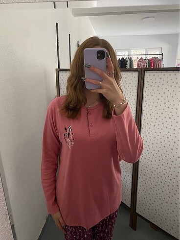 l Beden pembe Renk Pijama takımı