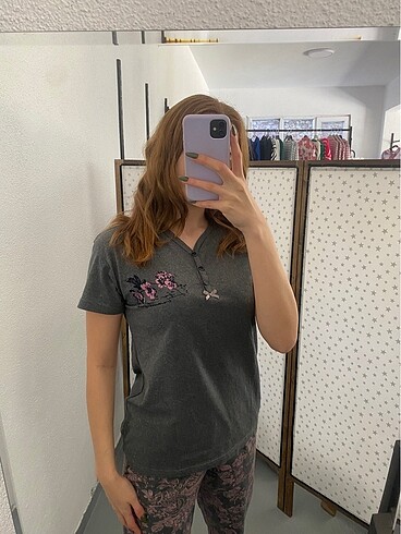 l Beden gri Renk Pijama takımı