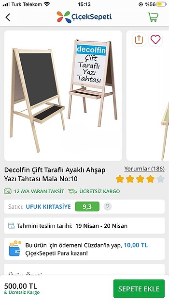 Ahşap Yazı Tahtası kullanılmış yeni gibi