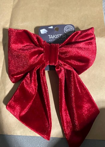 Kırmızı İpeksi Fiyonk Saç Aksesuarı - Görsel 2