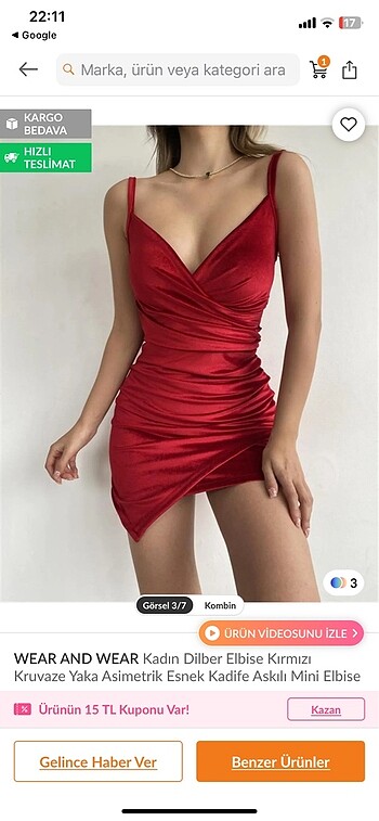 Dilber Elbise.kırmızı mini elbise
