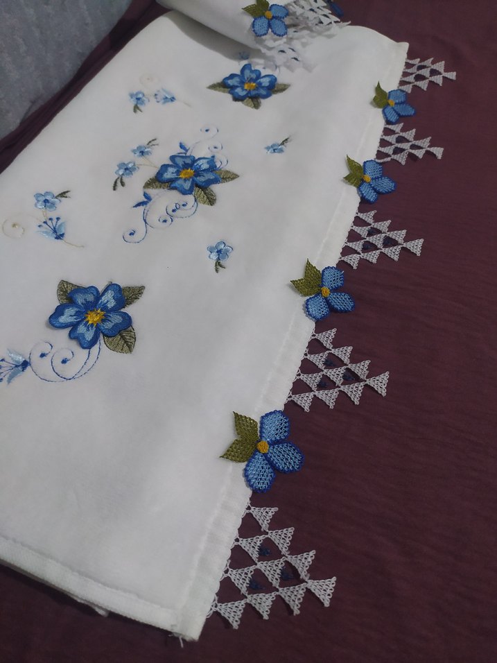 iğne oyası havlu takımı iki kenarı ağır modelli - Görsel 2