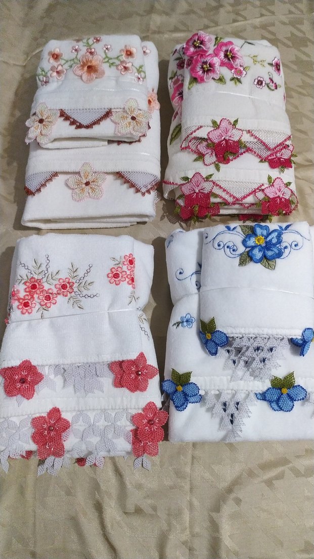 iğne oyası Motifli havlu takımı - Görsel 2