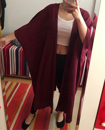 Oversize hırka panço