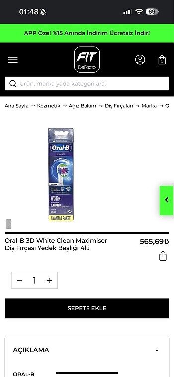 Braun ORAL-B BRAUN DİŞ FIRÇASI BAŞLIĞI