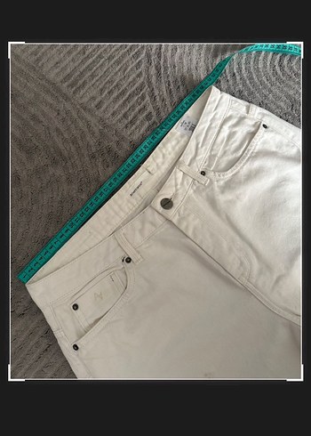 Americanos Kadın Beyaz Regular Fit Midi Kot - Görsel 3