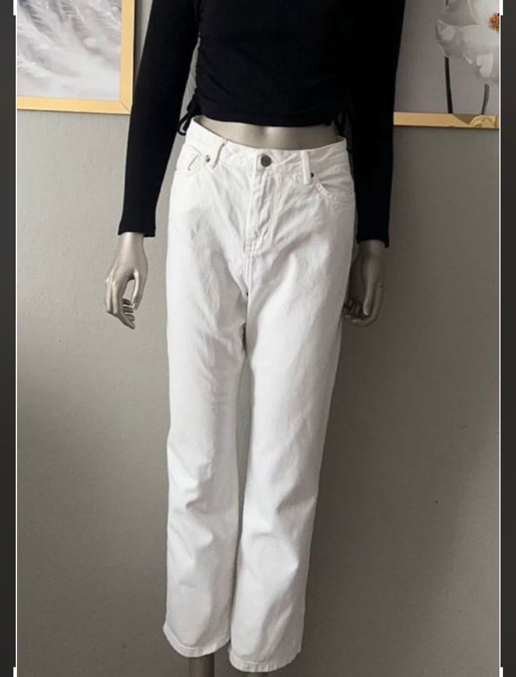 Americanos Kadın Beyaz Regular Fit Midi Kot - Görsel 4