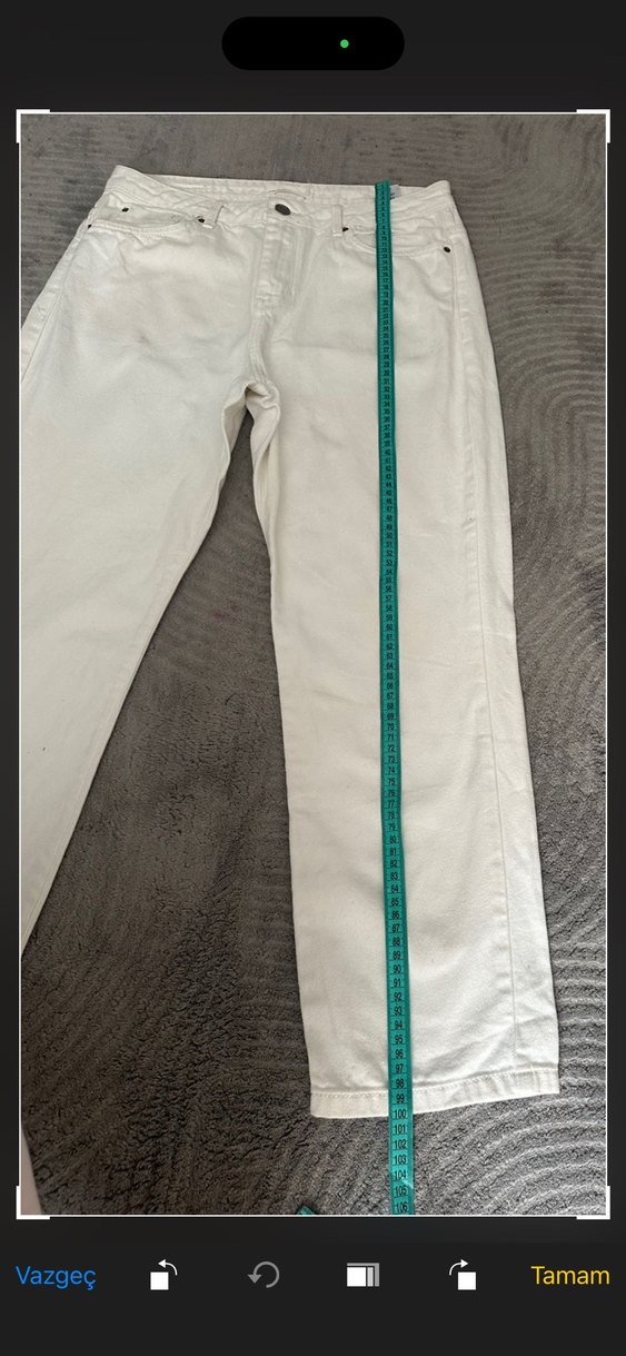 Americanos Kadın Beyaz Regular Fit Midi Kot - Görsel 2