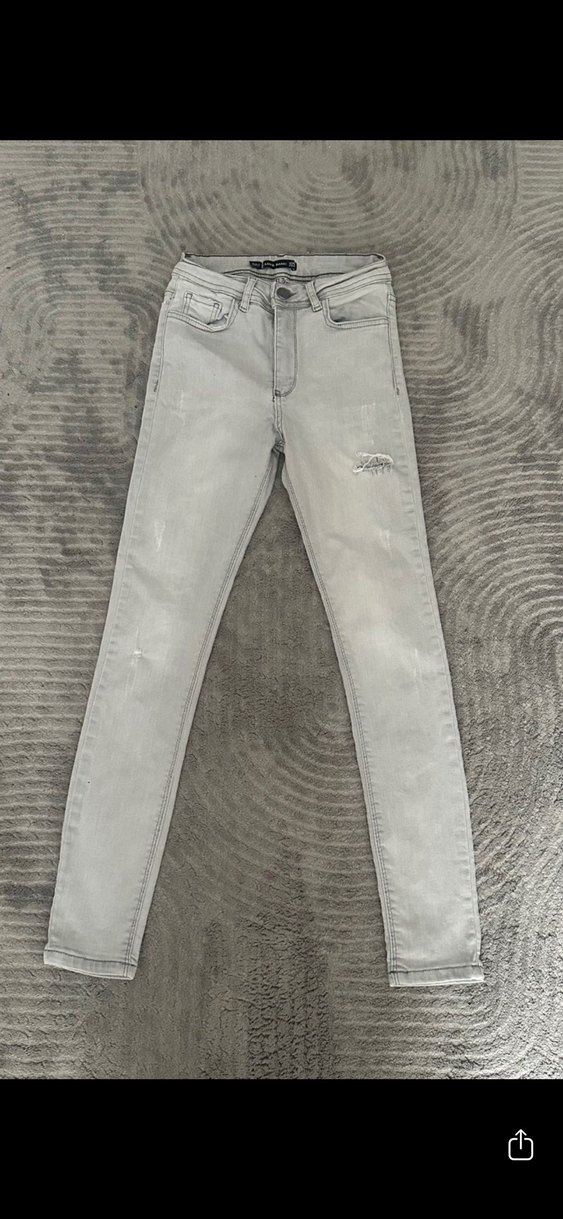 Gri Regular Fit Kadın Jean - Görsel 2