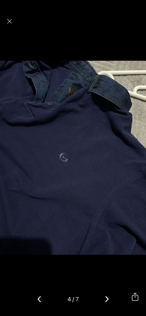 Erkek Lacivert Denim Polo Tişört - Görsel 4