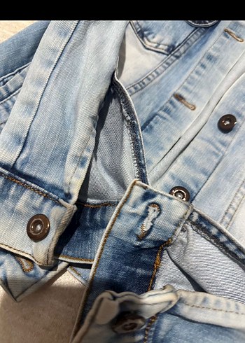 Düğmeli Kadın Denim Ceket - Görsel 7