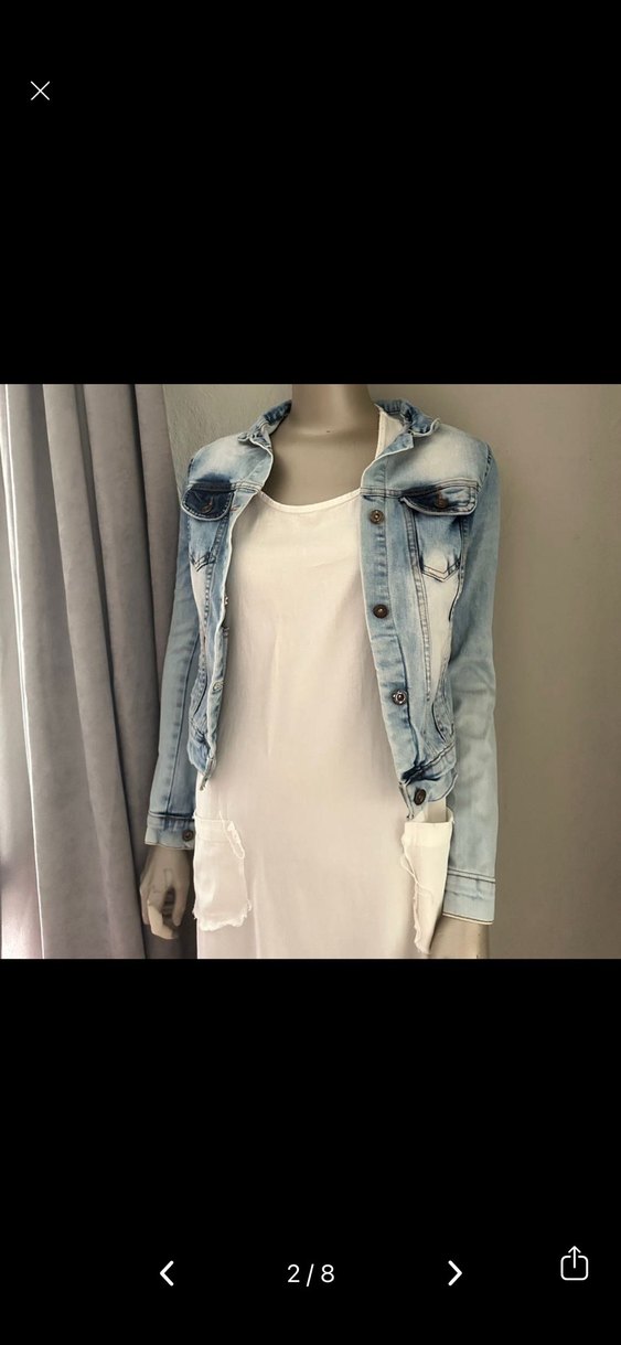 Düğmeli Kadın Denim Ceket - Görsel 3