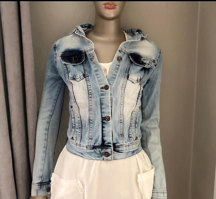 Düğmeli Kadın Denim Ceket - Görsel 2