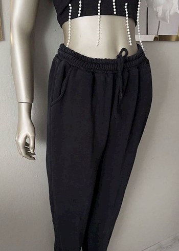 Siyah Salaş Kadın Eşofman Altı - Görsel 2