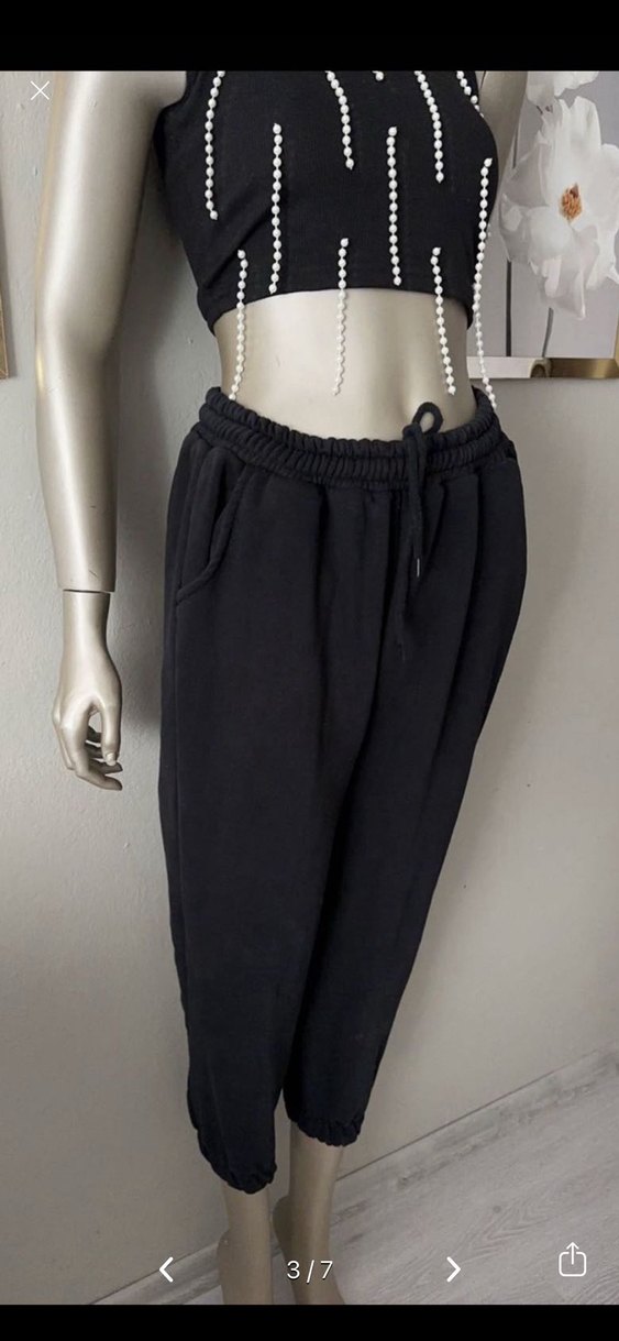 Siyah Salaş Kadın Eşofman Altı - Görsel 2