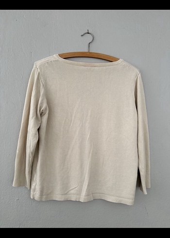 Bej V Yaka Kadın Hırka - Görsel 4