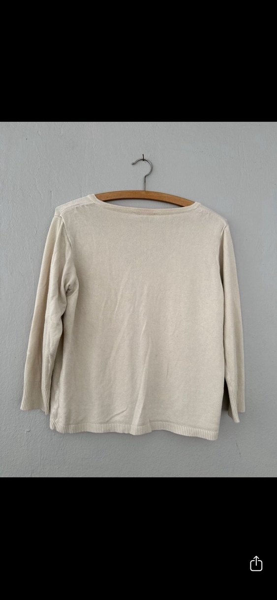 Bej V Yaka Kadın Hırka - Görsel 4