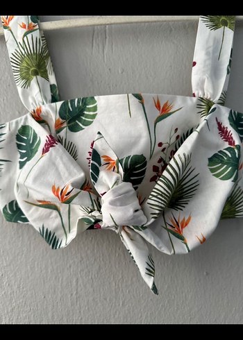 Zara Çiçek Desenli Kısa Büstiyer - Görsel 3