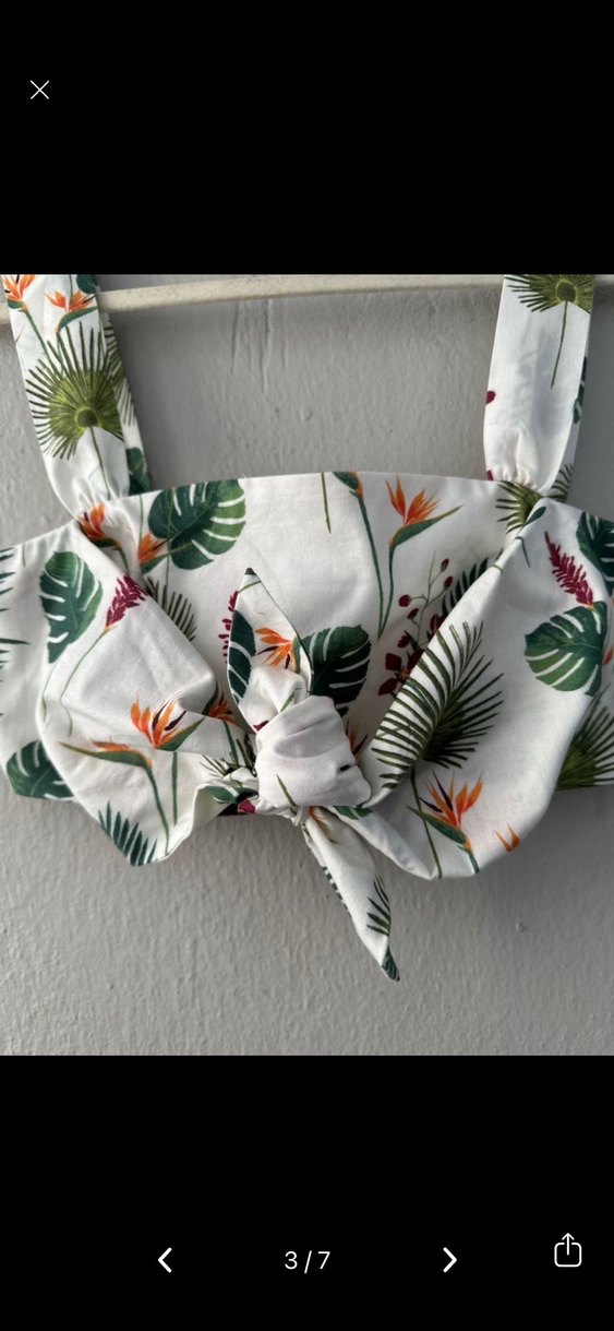 Zara Çiçek Desenli Kısa Büstiyer - Görsel 3