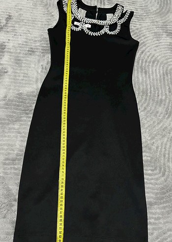 Boncuk işlemeli Siyah  Abiye Elbise - Görsel 7