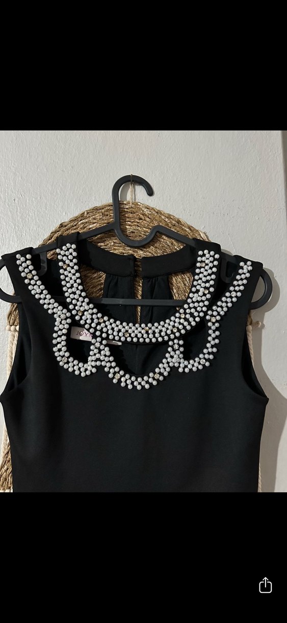 Boncuk işlemeli Siyah  Abiye Elbise - Görsel 3