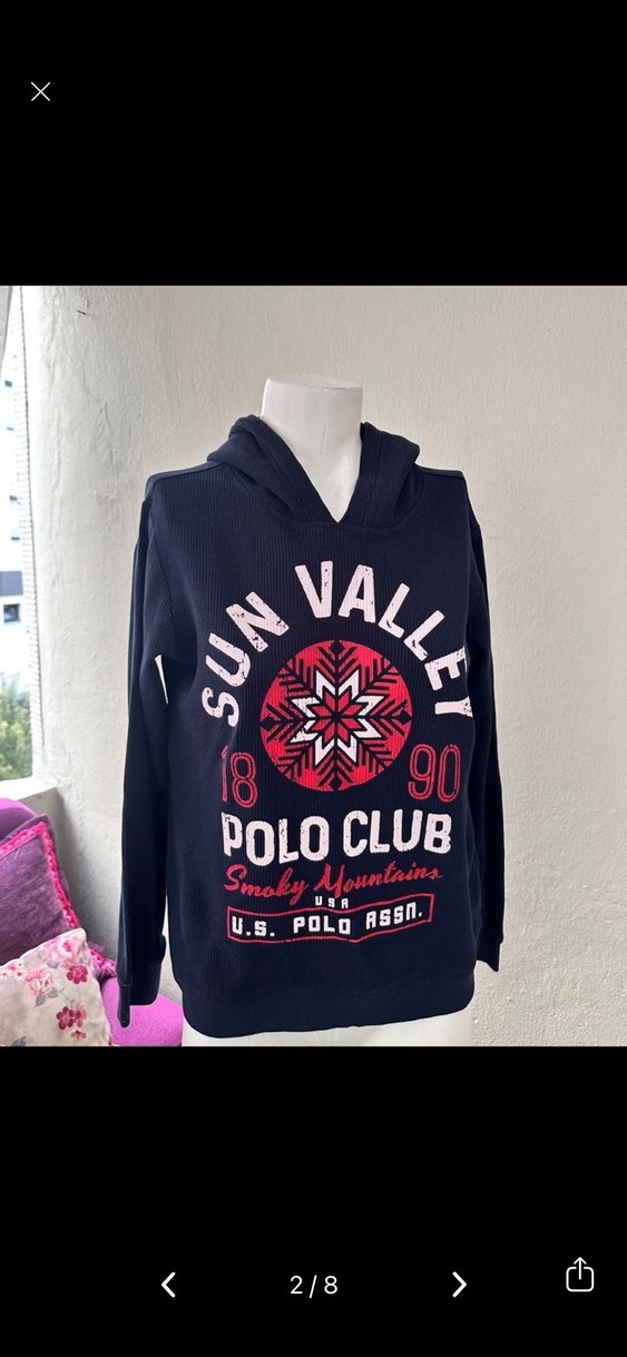 Polo Baskılı Siyah Kadın Sweatshirt - Görsel 2