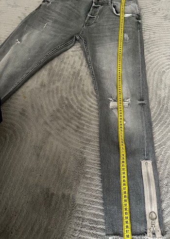 Zara Gri Fermuarlı Salaş Kadın Jean - Görsel 5