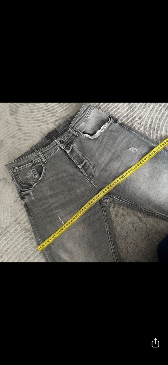 Zara Gri Fermuarlı Salaş Kadın Jean - Görsel 3