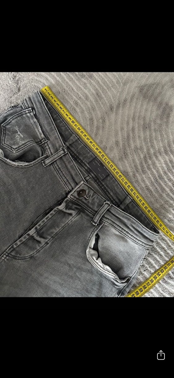 Zara Gri Fermuarlı Salaş Kadın Jean - Görsel 4