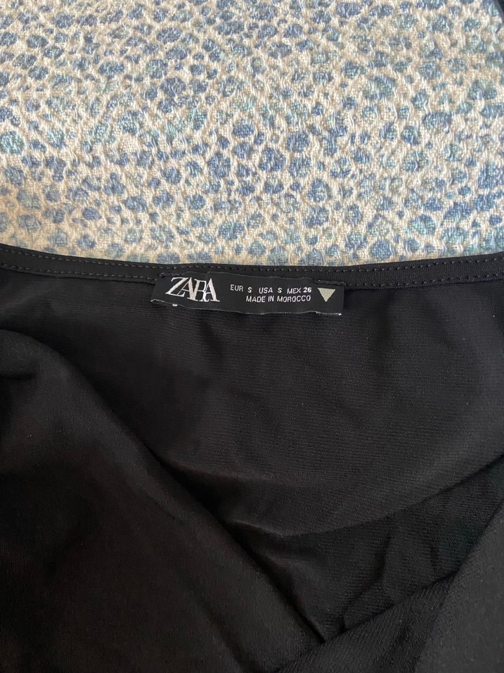 Zara Siyah Drapeli Uzun Kollu Kadın Bluz - Görsel 2