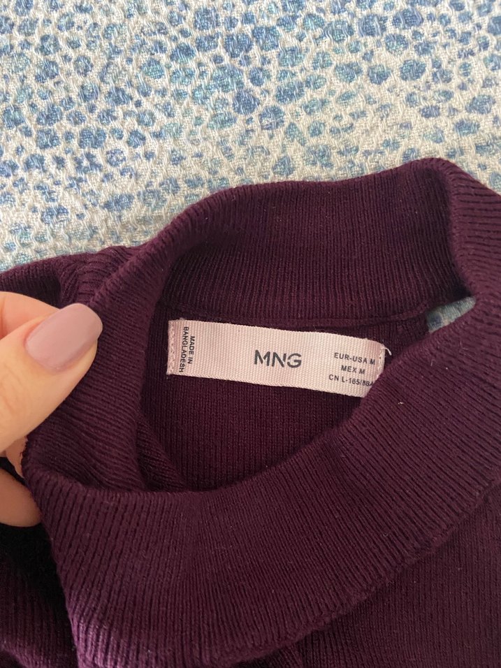 Mango Bordo Boğazlı Kadın Bluz - Görsel 2