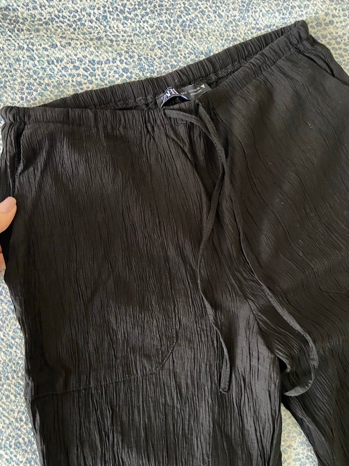 Zara Siyah keten pantolon - Görsel 3