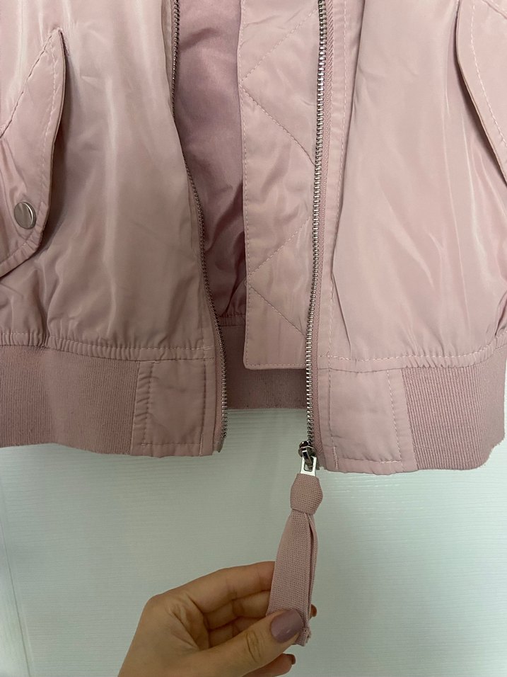Bershka Pembe Kısa Mont - Görsel 4
