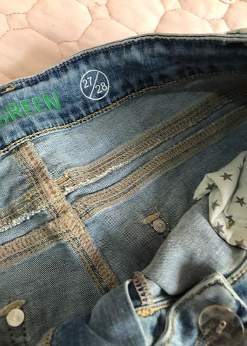 28 Beden Kadın Gri Mavi Denim Midi Şort