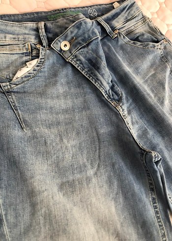 28 Beden mavi Renk Kadın Gri Mavi Denim Midi Şort