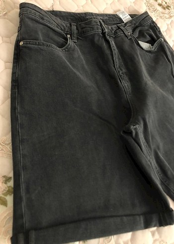 xl Beden Kadın Siyah Bol Kesim Mini Denim Şort
