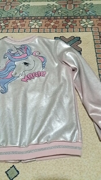 11-12 Yaş Beden ten rengi Renk Magic unicorn ceket 