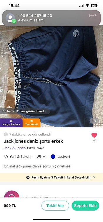 Jack jones deniz şortu